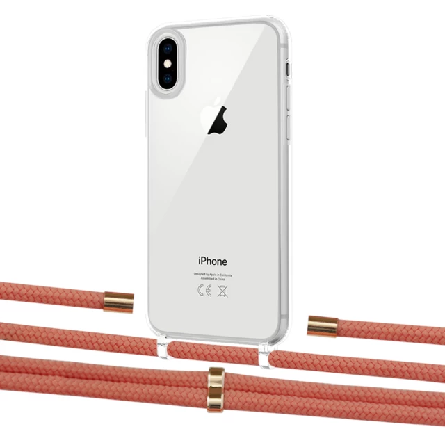 Чехол Upex Crossbody Protection Case для iPhone XS | X Crystal with Aide Cantaloupe and Cap Gold (UP101672)
