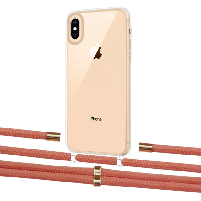 Чохол Upex Crossbody Protection Case для iPhone XS | X Crystal with Aide Cantaloupe and Cap Gold (UP101672)