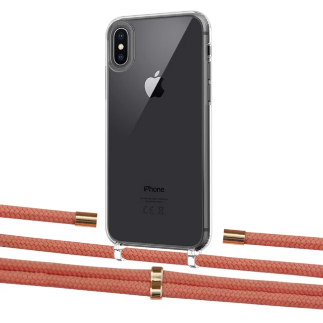 Чохол Upex Crossbody Protection Case для iPhone XS Max Crystal with Aide Cantaloupe and Cap Gold (UP102232)