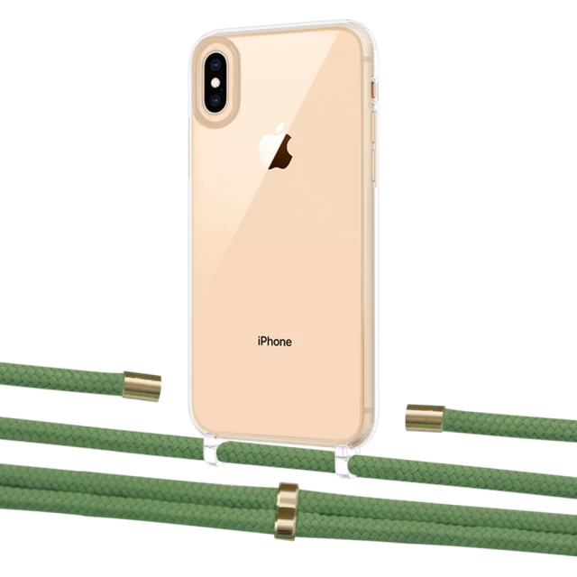 Чохол Upex Crossbody Protection Case для iPhone XS | X Crystal with Aide Mint and Cap Gold (UP101675)