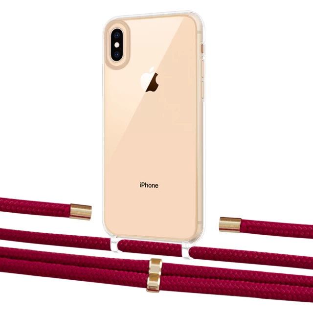 Чехол Upex Crossbody Protection Case для iPhone XS | X Crystal with Aide Chili Pepper and Cap Gold (UP101678)