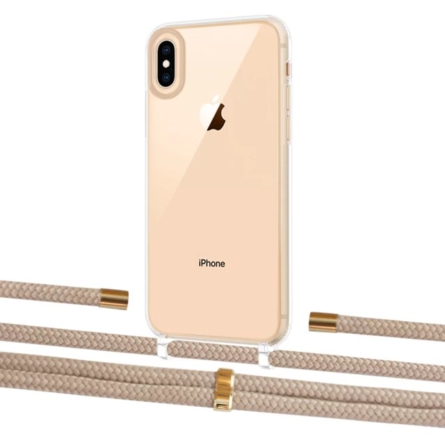 Чехол Upex Crossbody Protection Case для iPhone XS Max Crystal with Aide Peony Pink and Cap Gold (UP102241)