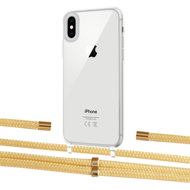 Чохол Upex Crossbody Protection Case для iPhone XS Max Crystal with Aide Banana and Cap Gold (UP102243)