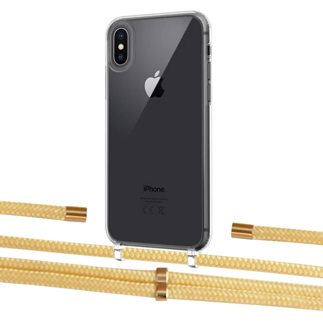 Чехол Upex Crossbody Protection Case для iPhone XS | X Crystal with Aide Banana and Cap Gold (UP101683)