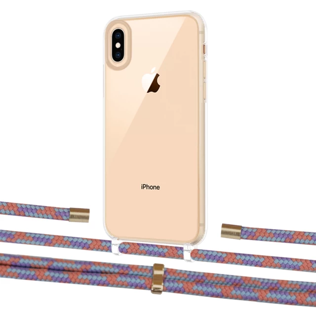 Чохол Upex Crossbody Protection Case для iPhone XS Max Crystal with Aide Blue Sunset and Cap Gold (UP102249)