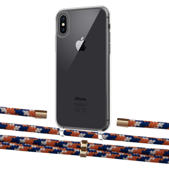 Чохол Upex Crossbody Protection Case для iPhone XS Max Crystal with Aide Orange Azure and Cap Gold (UP102250)