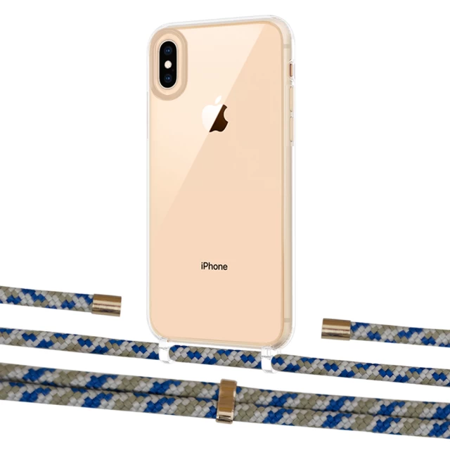 Чехол Upex Crossbody Protection Case для iPhone XS | X Crystal with Aide Steel Camouflage and Cap Gold (UP101694)