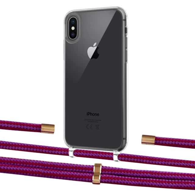 Чохол Upex Crossbody Protection Case для iPhone XS Max Crystal with Aide Rouge Cramoisi and Cap Gold (UP102259)