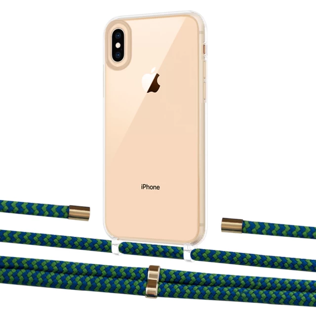 Чехол Upex Crossbody Protection Case для iPhone XS Max Crystal with Aide Emeraude and Cap Gold (UP102260)