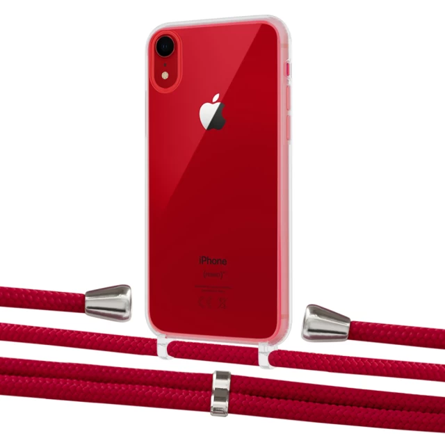 Чохол Upex Crossbody Protection Case для iPhone XR Crystal with Aide Red and Casquette Silver (UP101842)