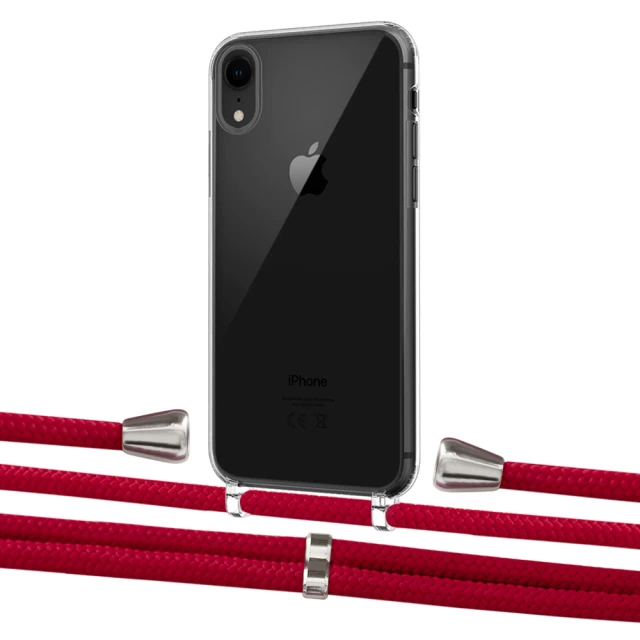Чехол Upex Crossbody Protection Case для iPhone XR Crystal with Aide Red and Casquette Silver (UP101842)