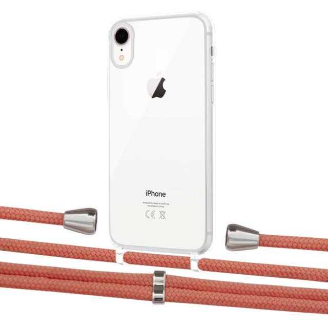 Чехол Upex Crossbody Protection Case для iPhone XR Crystal with Aide Cantaloupe and Casquette Silver (UP101847)