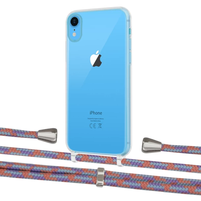 Чехол Upex Crossbody Protection Case для iPhone XR Crystal with Aide Blue Sunset and Casquette Silver (UP101864)