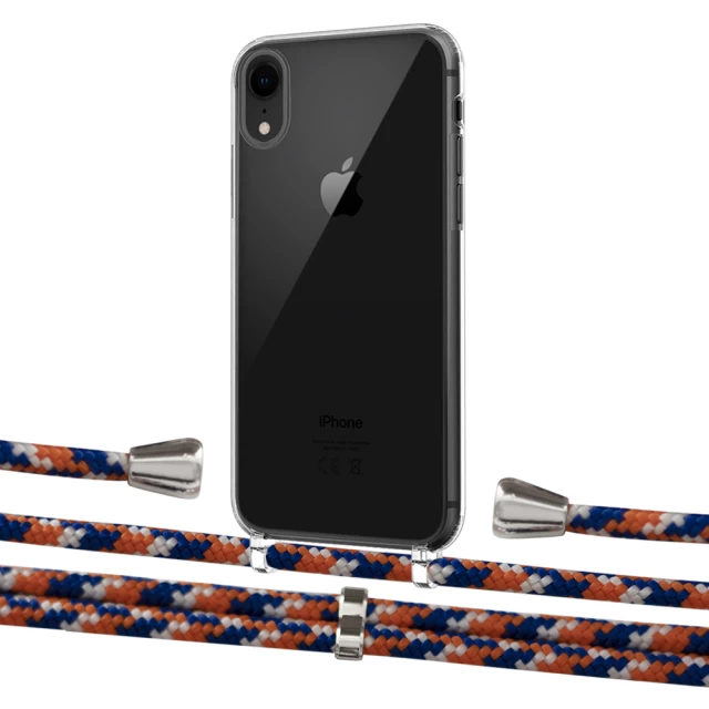 Чехол Upex Crossbody Protection Case для iPhone XR Crystal with Aide Orange Azure and Casquette Silver (UP101865)