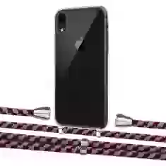 Чохол Upex Crossbody Protection Case для iPhone XR Crystal with Aide Burgundy Camouflage and Casquette Silver (UP101866)