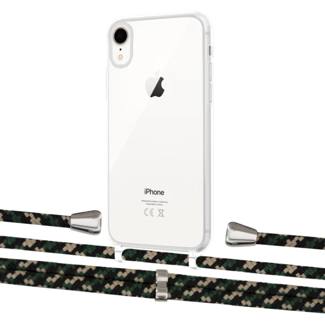 Чехол Upex Crossbody Protection Case для iPhone XR Crystal with Aide Juniper Camouflage and Casquette Silver (UP101867)