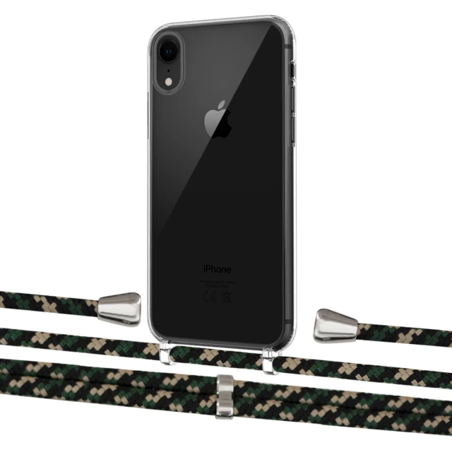 Чехол Upex Crossbody Protection Case для iPhone XR Crystal with Aide Juniper Camouflage and Casquette Silver (UP101867)