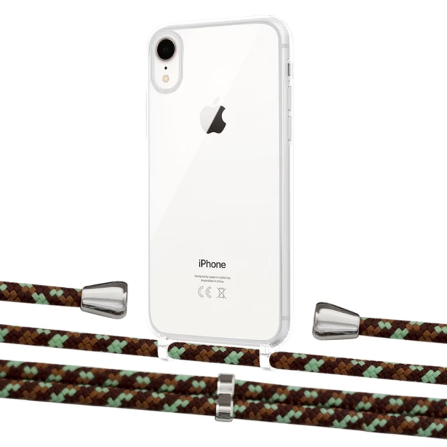 Чохол Upex Crossbody Protection Case для iPhone XR Crystal with Aide Cinnamon Camouflage and Casquette Silver (UP101868)