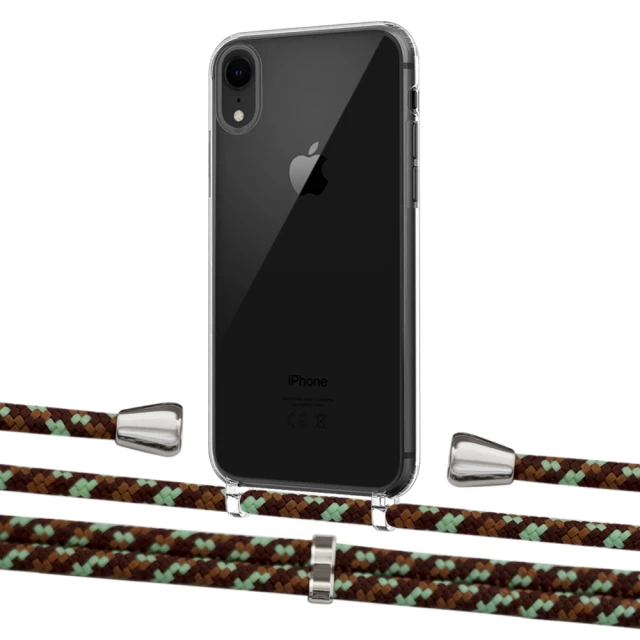 Чохол Upex Crossbody Protection Case для iPhone XR Crystal with Aide Cinnamon Camouflage and Casquette Silver (UP101868)