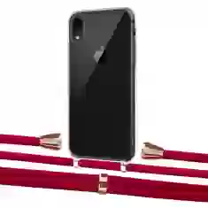 Чохол Upex Crossbody Protection Case для iPhone XR Crystal with Aide Red and Casquette Gold (UP101877)