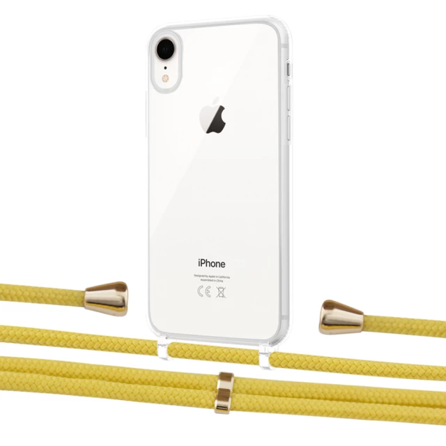 Чехол Upex Crossbody Protection Case для iPhone XR Crystal with Aide Corn and Casquette Gold (UP101879)