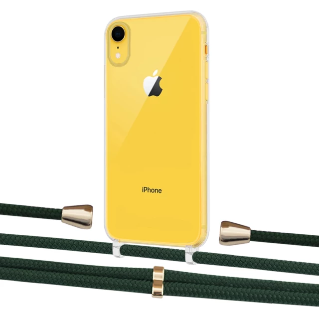 Чохол Upex Crossbody Protection Case для iPhone XR Crystal with Aide Cyprus Green and Casquette Gold (UP101884)