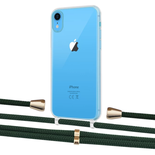 Чехол Upex Crossbody Protection Case для iPhone XR Crystal with Aide Cyprus Green and Casquette Gold (UP101884)