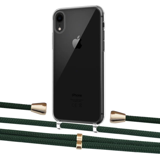 Чохол Upex Crossbody Protection Case для iPhone XR Crystal with Aide Cyprus Green and Casquette Gold (UP101884)