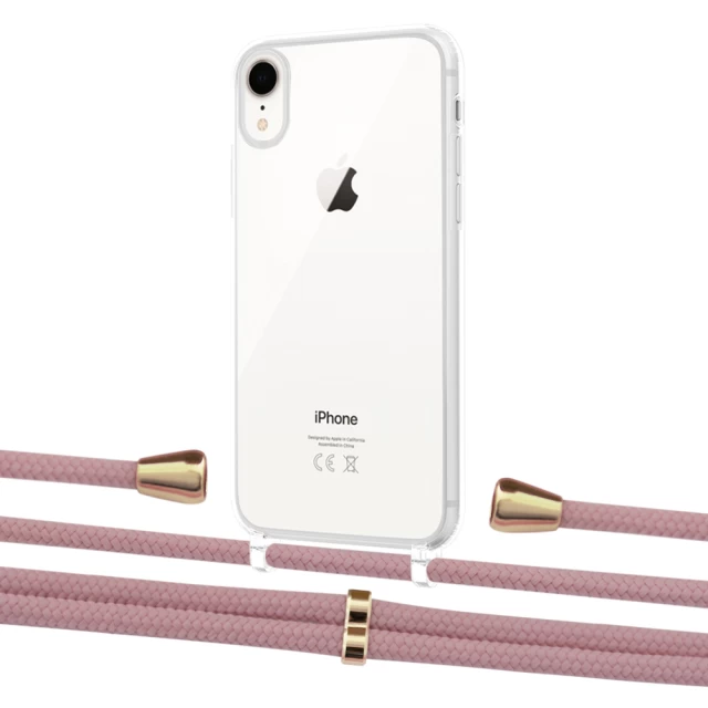 Чехол Upex Crossbody Protection Case для iPhone XR Crystal with Aide Carnation and Casquette Gold (UP101886)