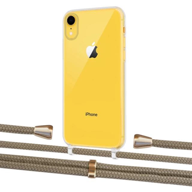 Чехол Upex Crossbody Protection Case для iPhone XR Crystal with Aide Champagne and Casquette Gold (UP101889)
