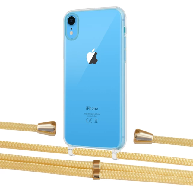 Чехол Upex Crossbody Protection Case для iPhone XR Crystal with Aide Banana and Casquette Gold (UP101893)