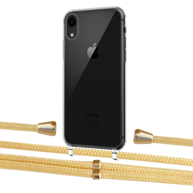 Чохол Upex Crossbody Protection Case для iPhone XR Crystal with Aide Banana and Casquette Gold (UP101893)