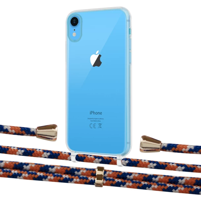 Чехол Upex Crossbody Protection Case для iPhone XR Crystal with Aide Orange Azure and Casquette Gold (UP101900)
