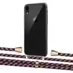 Чехол Upex Crossbody Protection Case для iPhone XR Crystal with Aide Burgundy Camouflage and Casquette Gold (UP101901)