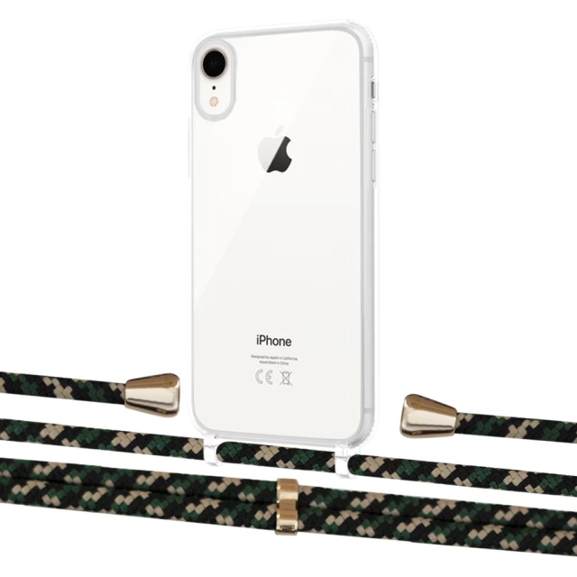 Чохол Upex Crossbody Protection Case для iPhone XR Crystal with Aide Juniper Camouflage and Casquette Gold (UP101902)