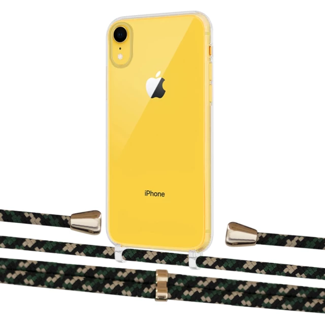 Чехол Upex Crossbody Protection Case для iPhone XR Crystal with Aide Juniper Camouflage and Casquette Gold (UP101902)