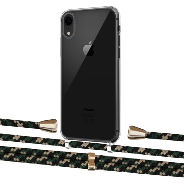 Чохол Upex Crossbody Protection Case для iPhone XR Crystal with Aide Juniper Camouflage and Casquette Gold (UP101902)