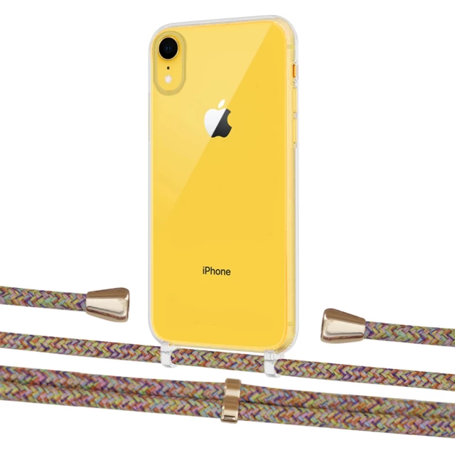 Чехол Upex Crossbody Protection Case для iPhone XR Crystal with Aide Confondre and Casquette Gold (UP101907)