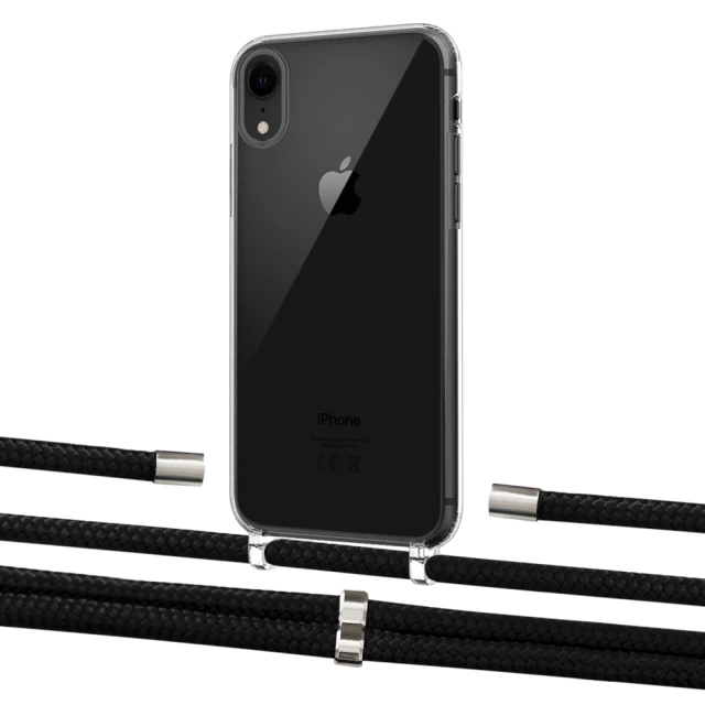 Чехол Upex Crossbody Protection Case для iPhone XR Crystal with Aide Black and Cap Silver (UP101911)