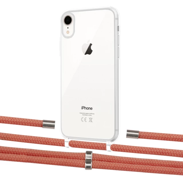 Чохол Upex Crossbody Protection Case для iPhone XR Crystal with Aide Cantaloupe and Cap Silver (UP101917)