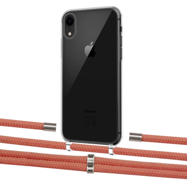 Чохол Upex Crossbody Protection Case для iPhone XR Crystal with Aide Cantaloupe and Cap Silver (UP101917)