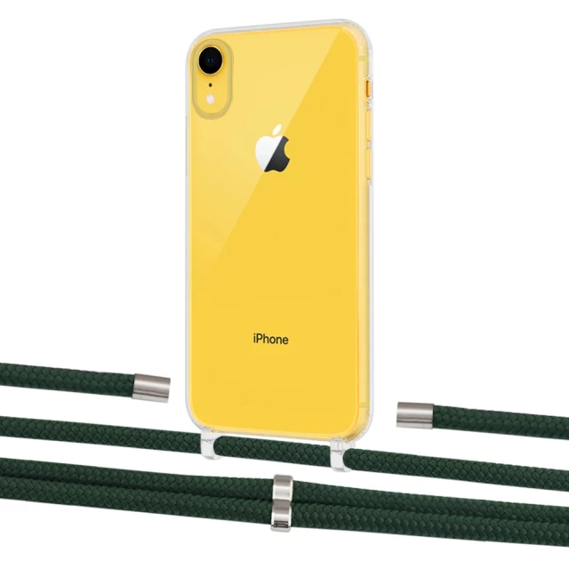 Чехол Upex Crossbody Protection Case для iPhone XR Crystal with Aide Cyprus Green and Cap Silver (UP101919)