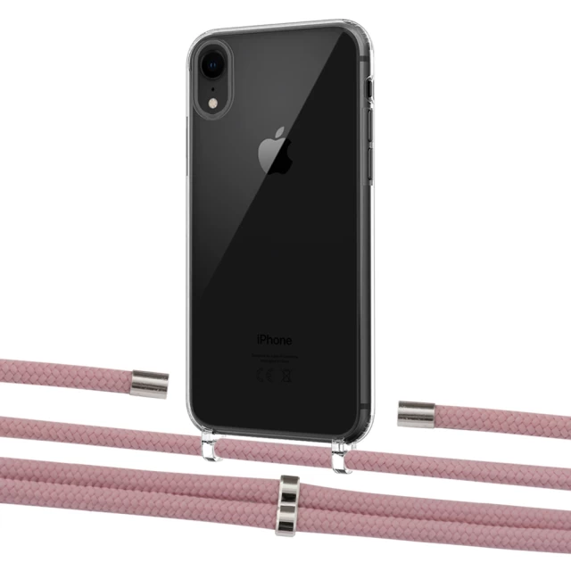 Чехол Upex Crossbody Protection Case для iPhone XR Crystal with Aide Carnation and Cap Silver (UP101921)