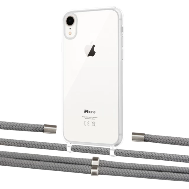 Чехол Upex Crossbody Protection Case для iPhone XR Crystal with Aide Gray and Cap Silver (UP101922)