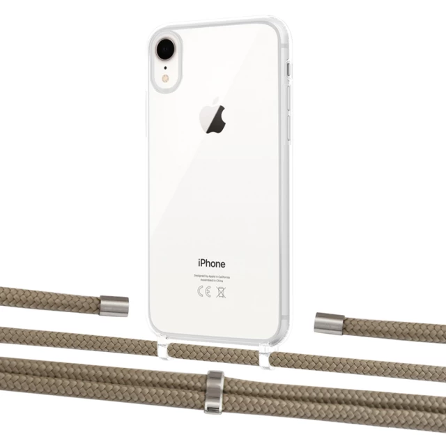 Чохол Upex Crossbody Protection Case для iPhone XR Crystal with Aide Champagne and Cap Silver (UP101924)