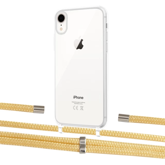 Чохол Upex Crossbody Protection Case для iPhone XR Crystal with Aide Banana and Cap Silver (UP101928)