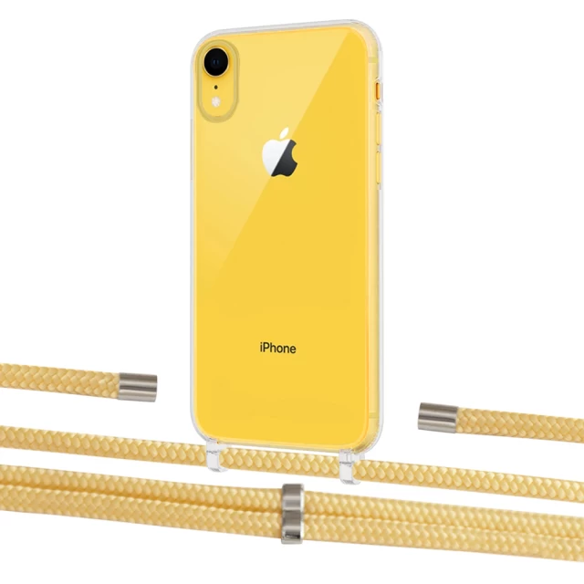 Чехол Upex Crossbody Protection Case для iPhone XR Crystal with Aide Banana and Cap Silver (UP101928)
