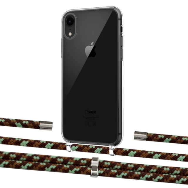Чехол Upex Crossbody Protection Case для iPhone XR Crystal with Aide Cinnamon Camouflage and Cap Silver (UP101938)