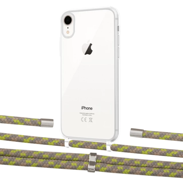 Чохол Upex Crossbody Protection Case для iPhone XR Crystal with Aide Lime Camouflage and Cap Silver (UP101940)