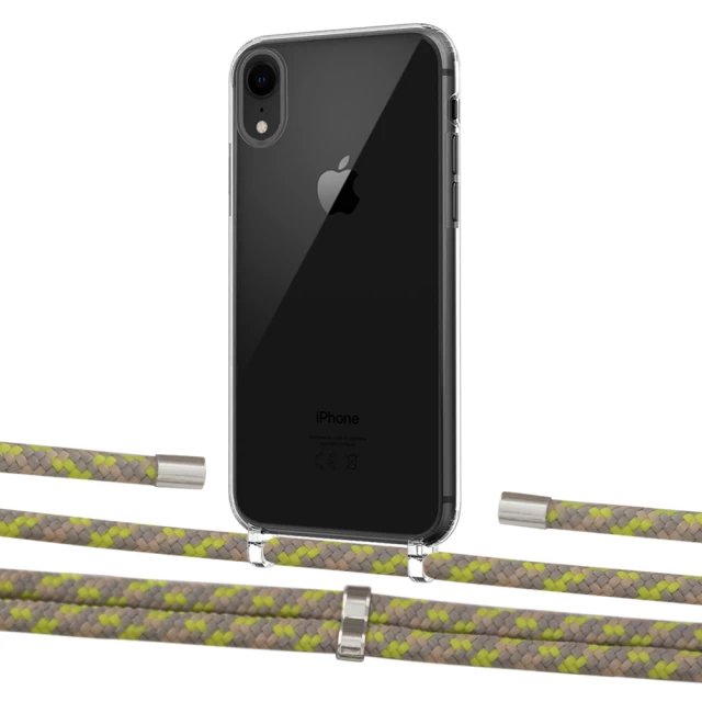Чохол Upex Crossbody Protection Case для iPhone XR Crystal with Aide Lime Camouflage and Cap Silver (UP101940)